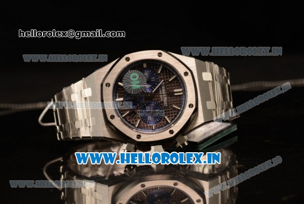 Audemars Piguet Royal Oak Chronograph Swiss Valjoux 7750 Automatic Steel Case Brown Dial Stick Markers With Steel Bezel Steel Bracelet(JH) - Click Image to Close